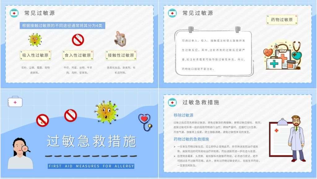 敏感过敏专业知识PPT模板 敏感过敏专业知识PPT模板
