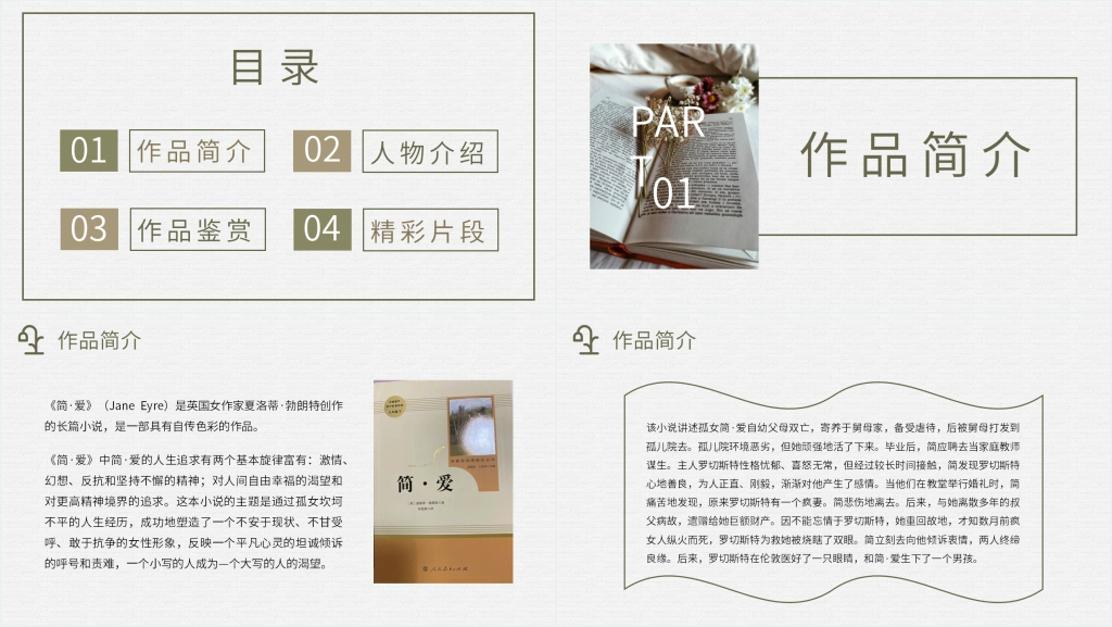 简爱经典导读PPT模板 简爱经典导读PPT模板