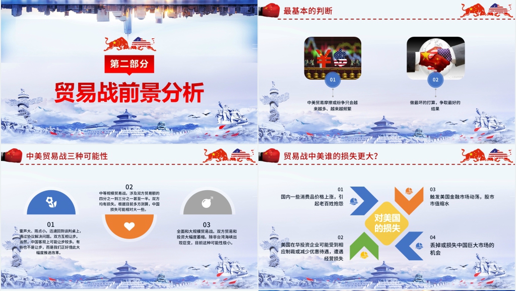 中美贸易战贸易应对之策PPT模板 中美贸易战贸易应对之策PPT模板