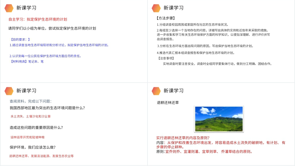 人教版生物七年级初一下册《拟定保护生态环境的计划》教学PPT课件 人教版生物七年级初一下册《拟定保护生态环境的计划》教学PPT课件