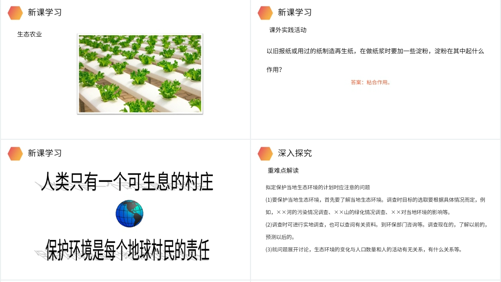人教版生物七年级初一下册《拟定保护生态环境的计划》教学PPT课件 人教版生物七年级初一下册《拟定保护生态环境的计划》教学PPT课件
