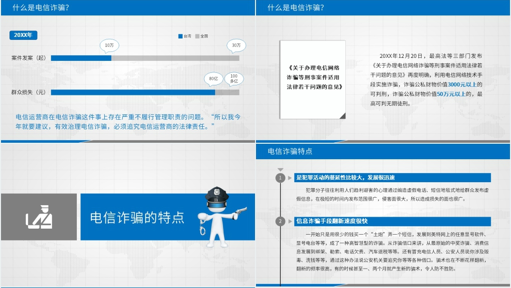 全民反诈反电信诈骗PPT模板 全民反诈反电信诈骗PPT模板