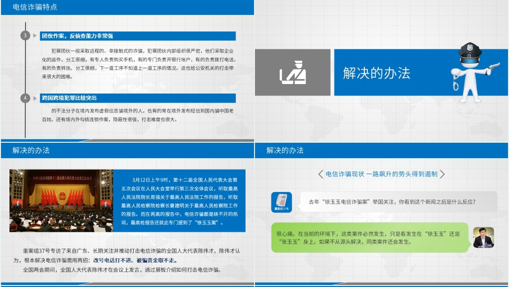 全民反诈反电信诈骗PPT模板 全民反诈反电信诈骗PPT模板