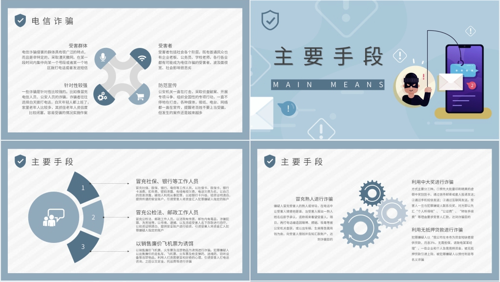 公司员工电信反诈骗教育PPT模板 公司员工电信反诈骗教育PPT模板
