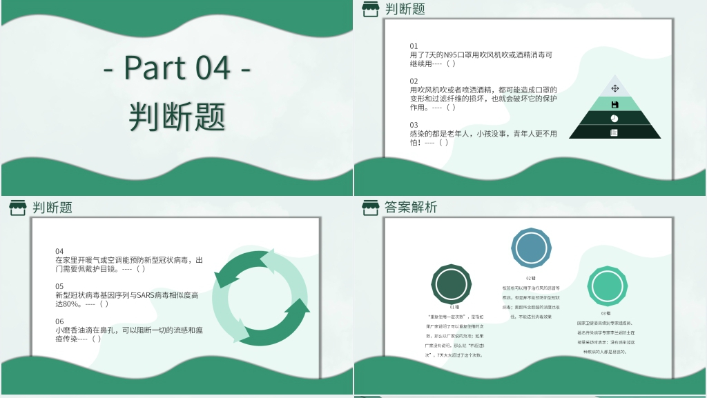 口罩的知识竞赛题及答案PPT模板 口罩的知识竞赛题及答案PPT模板