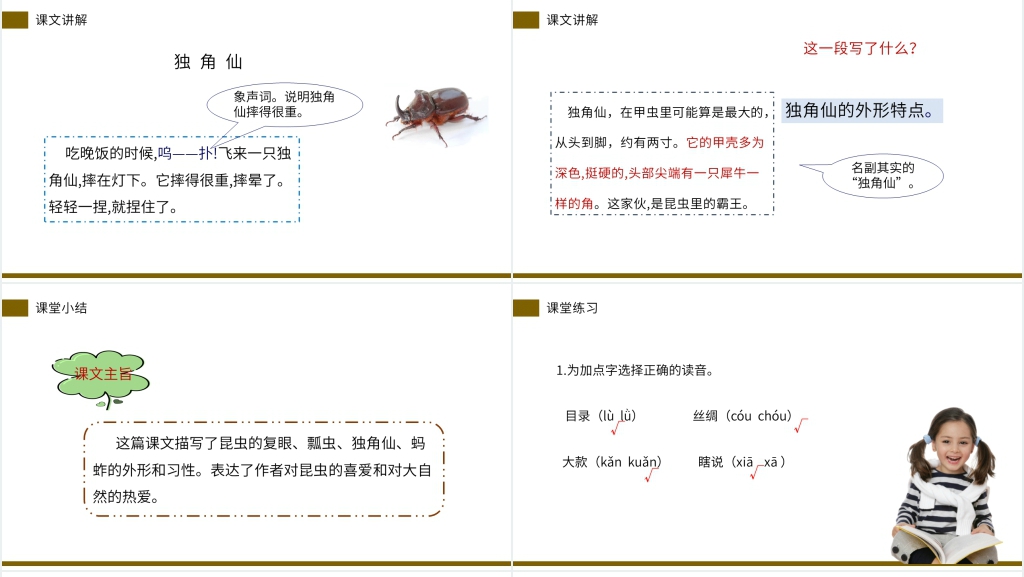 小学三年级语文下册《昆虫备忘录》PPT课件