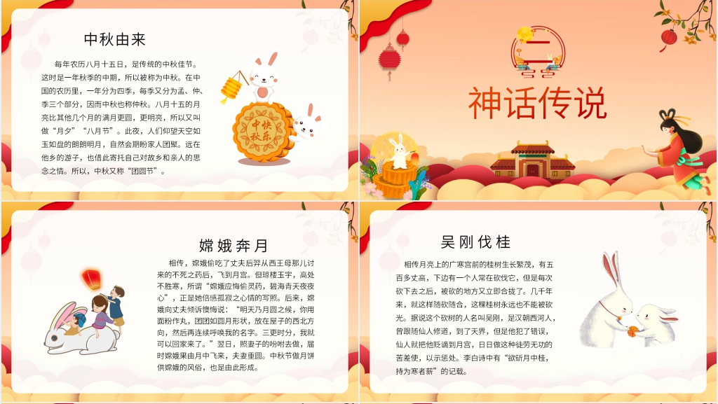 中国中秋节的由来介绍PPT模板
