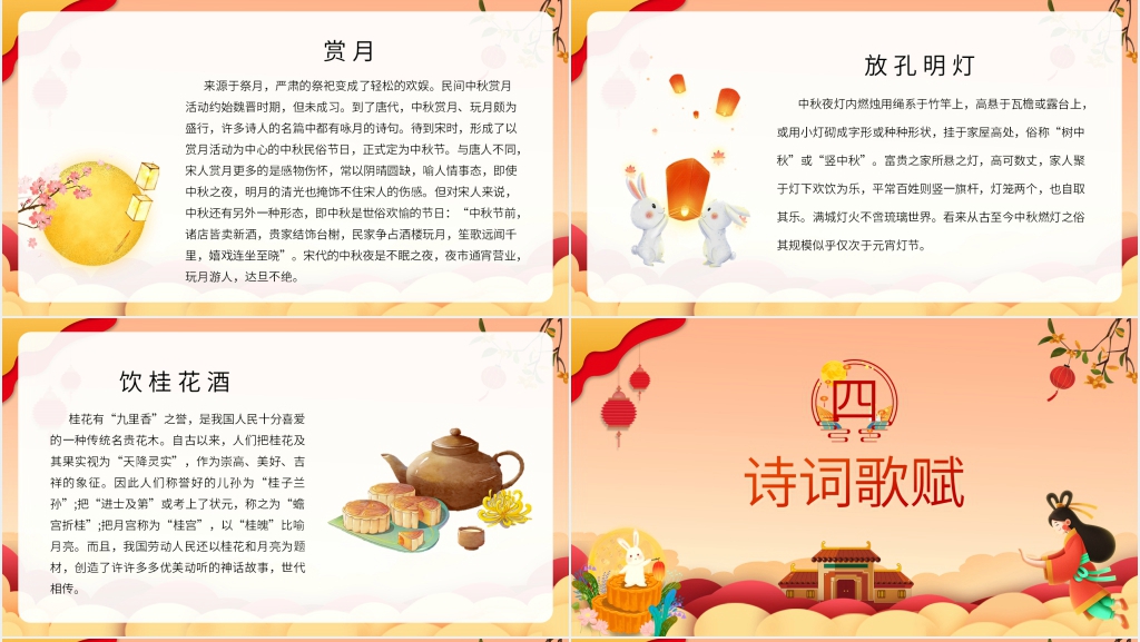 中国中秋节的由来介绍PPT模板