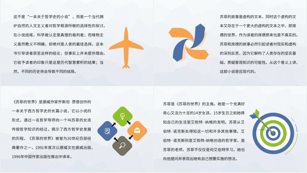 苏菲的世界名著PPT模板