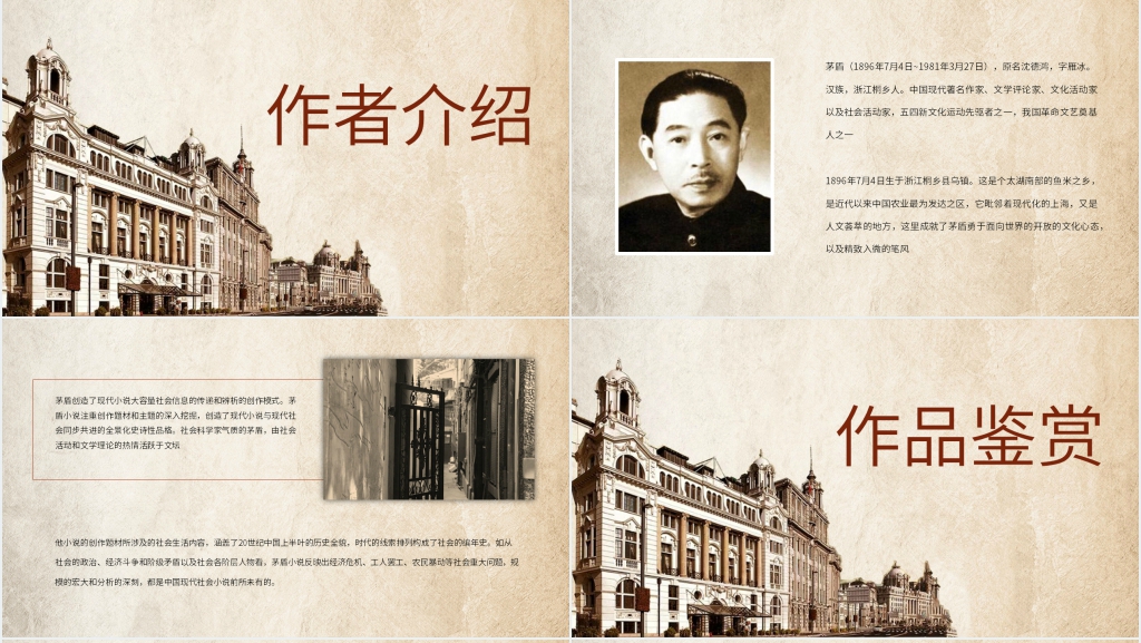 子夜茅盾阅读书PPT 子夜茅盾阅读书PPT