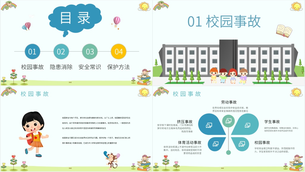 认识校园安全隐患PPT模板 认识校园安全隐患PPT模板