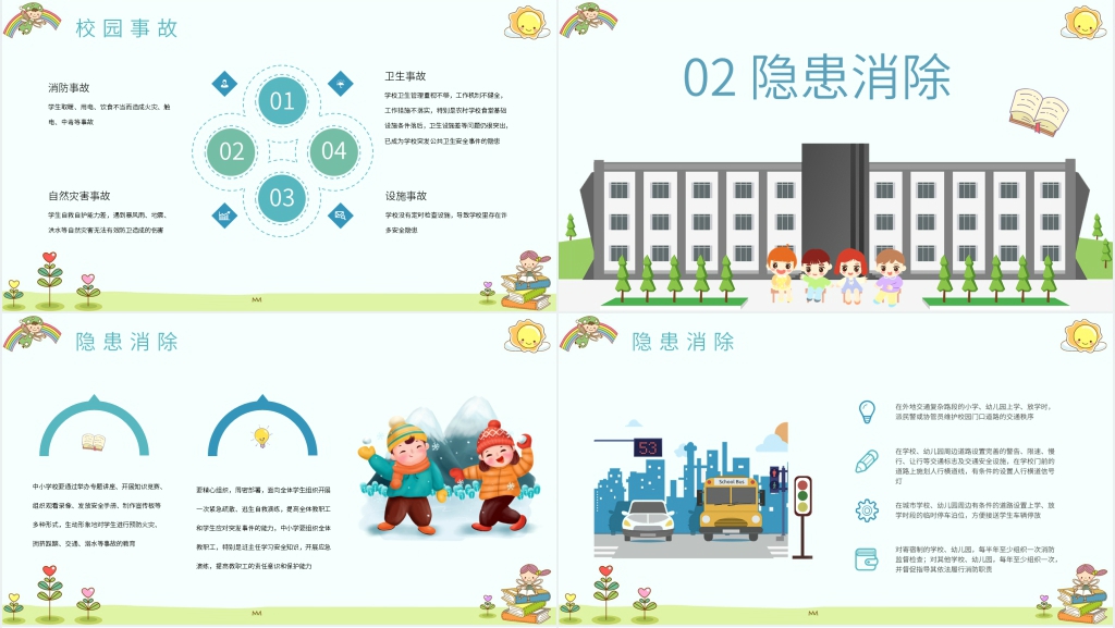 认识校园安全隐患PPT模板 认识校园安全隐患PPT模板
