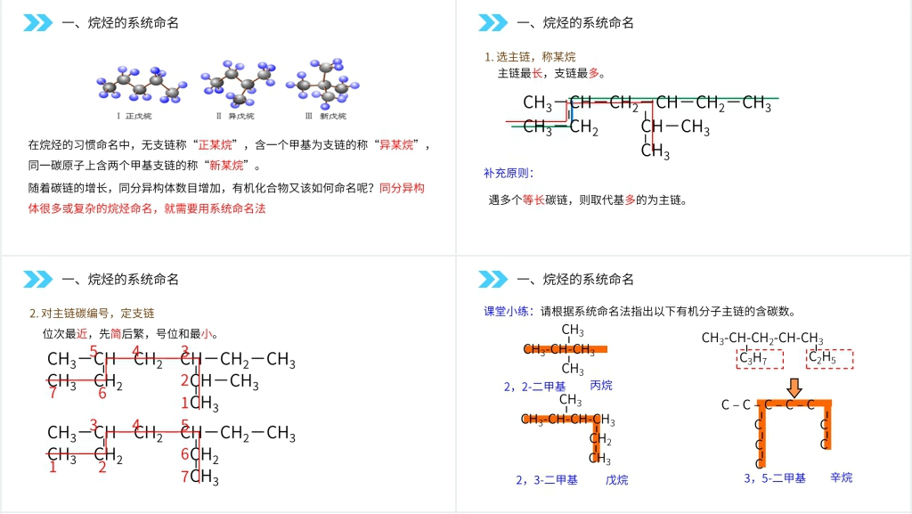 人教版高二化学选修五《有机化合物的命名》教学ppt课件 人教版高二化学选修五《有机化合物的命名》教学ppt课件
