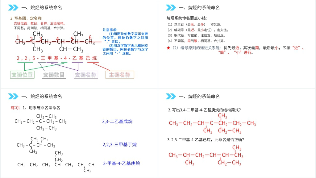 人教版高二化学选修五《有机化合物的命名》教学ppt课件 人教版高二化学选修五《有机化合物的命名》教学ppt课件