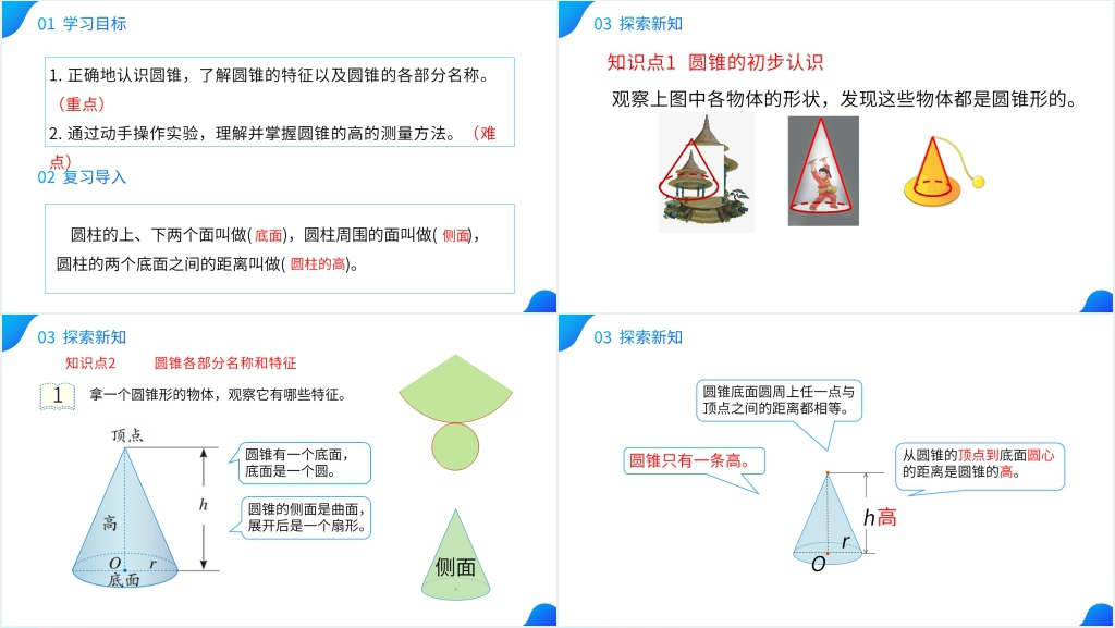人教版六年级数学下册《圆锥的认识》PPT课件 人教版六年级数学下册《圆锥的认识》PPT课件