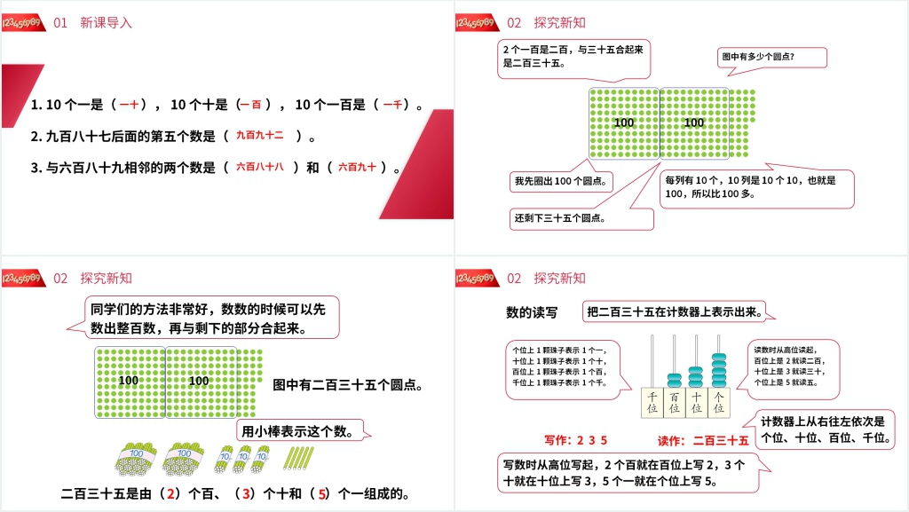 人教版小学数学二年级下册《1000以内数的认识》PPT课件 人教版小学数学二年级下册《1000以内数的认识》PPT课件