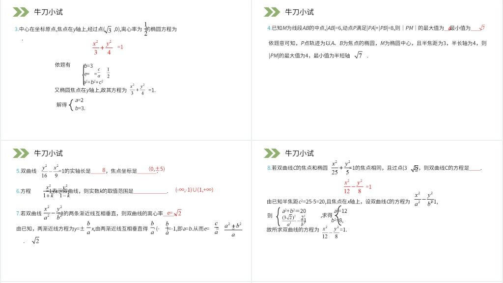 人教版高中数学选修2-1《圆锥曲线与方程复习》PPT课件 人教版高中数学选修2-1《圆锥曲线与方程复习》PPT课件