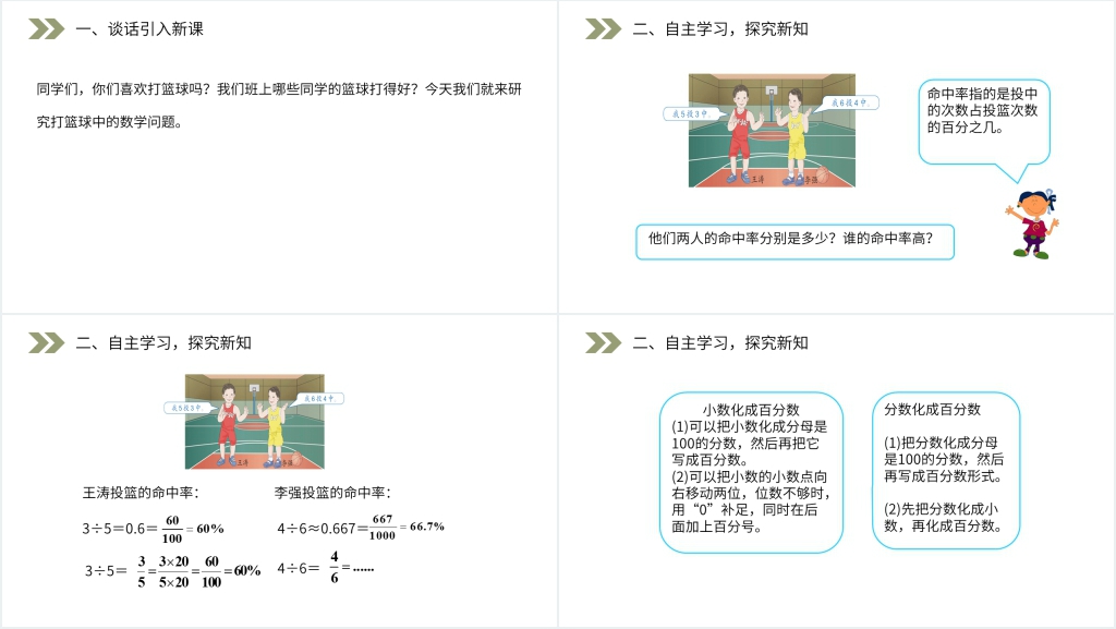 人教版小学六年级上册数学《百分数与小数、分数的互化》PPT课件 人教版小学六年级上册数学《百分数与小数、分数的互化》PPT课件