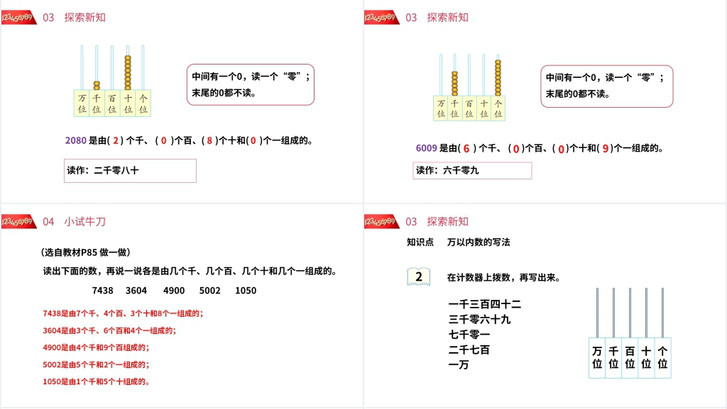 人教版小学数学二年级下册《10000以内数的读法和写法》PPT课件 人教版小学数学二年级下册《10000以内数的读法和写法》PPT课件