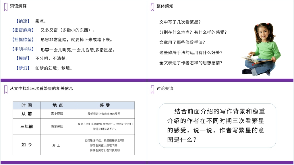 人教版四年级上册语文《繁星》PPT课件 人教版四年级上册语文《繁星》PPT课件