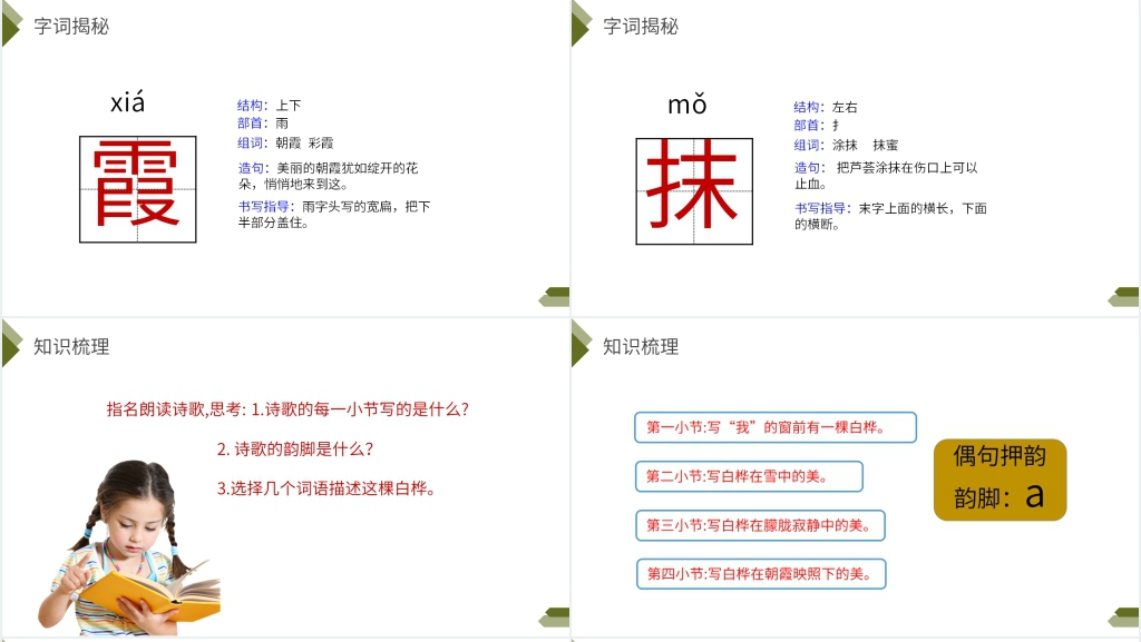 人教版四年级语文下册《白桦》课文PPT课件 人教版四年级语文下册《白桦》课文PPT课件