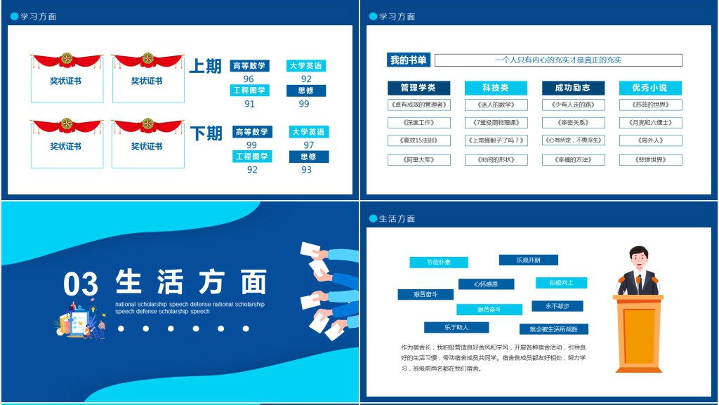 评选国家奖学金演讲稿PPT模板