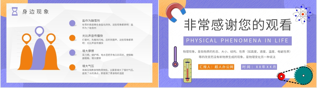 生活中常见的物理现象PPT模板 生活中常见的物理现象PPT模板