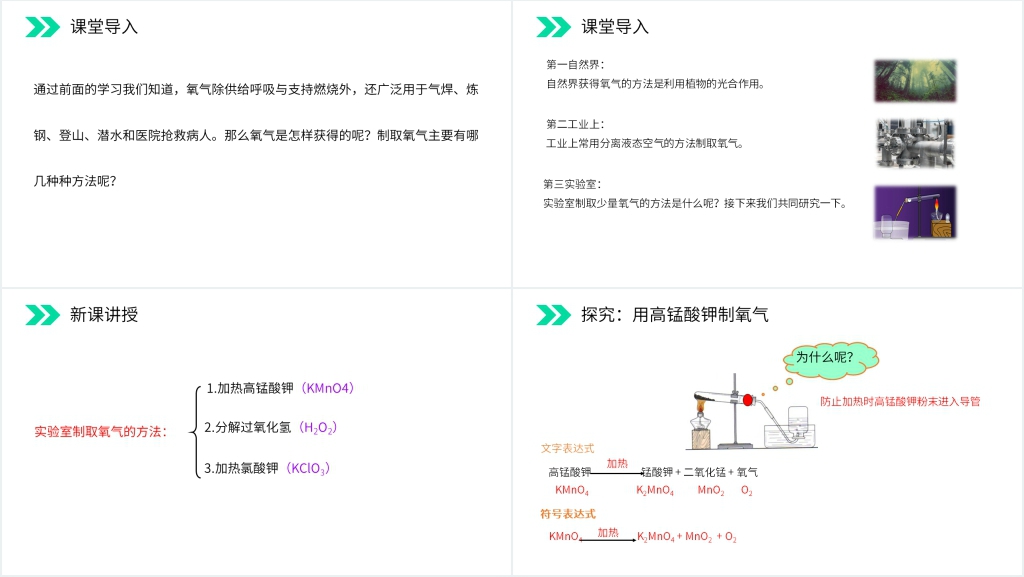 人教版初中化学九年级初三上册《制取氧气》PPT课件 人教版初中化学九年级初三上册《制取氧气》PPT课件