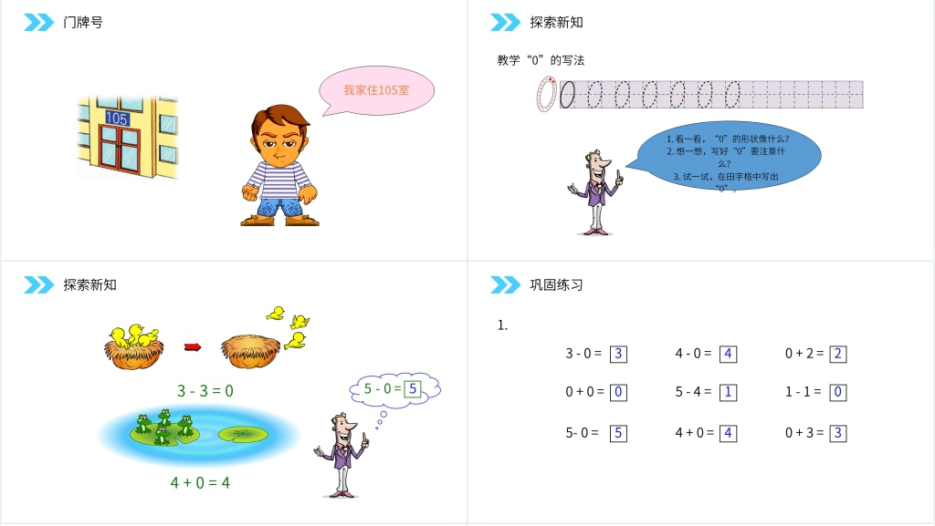 人教版小学数学一年级上册《0的认识和加减法》PPT课件 人教版小学数学一年级上册《0的认识和加减法》PPT课件