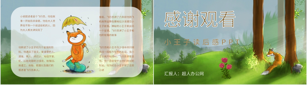 圣埃克苏佩里《小王子》读后感PPT模板