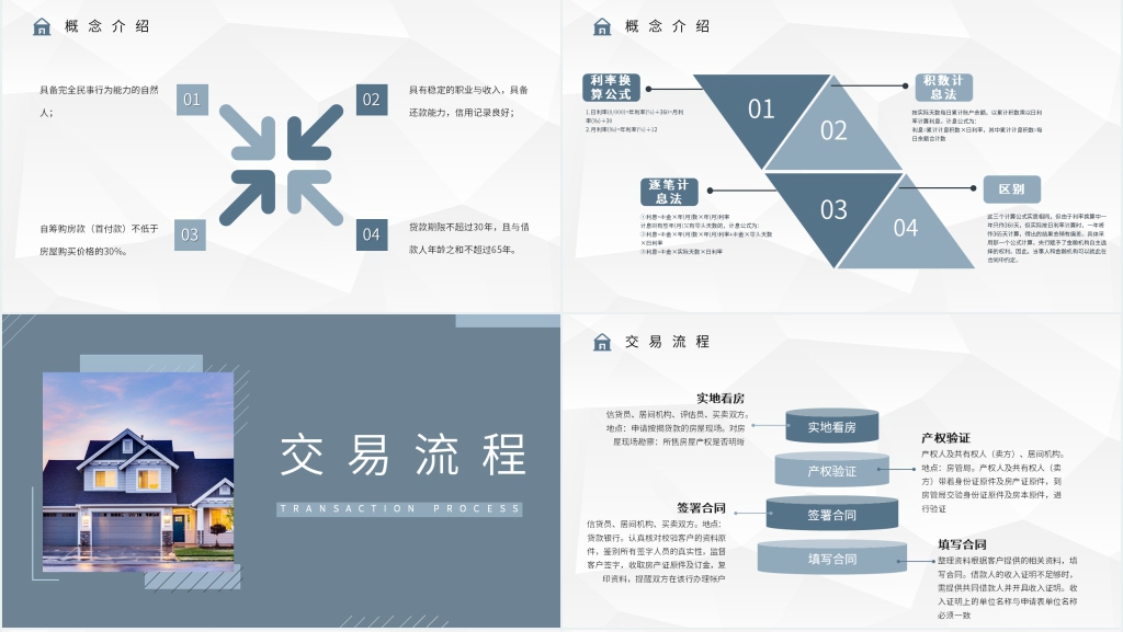 二手房交易流程及注意事项PPT模板 二手房交易流程及注意事项PPT模板