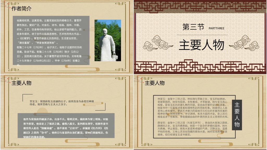 红楼梦阅读PPT模板 红楼梦阅读PPT模板