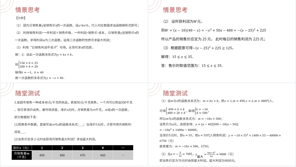 九年级初三数学上册《 销售最大利润问题》PPT课件 九年级初三数学上册《 销售最大利润问题》PPT课件