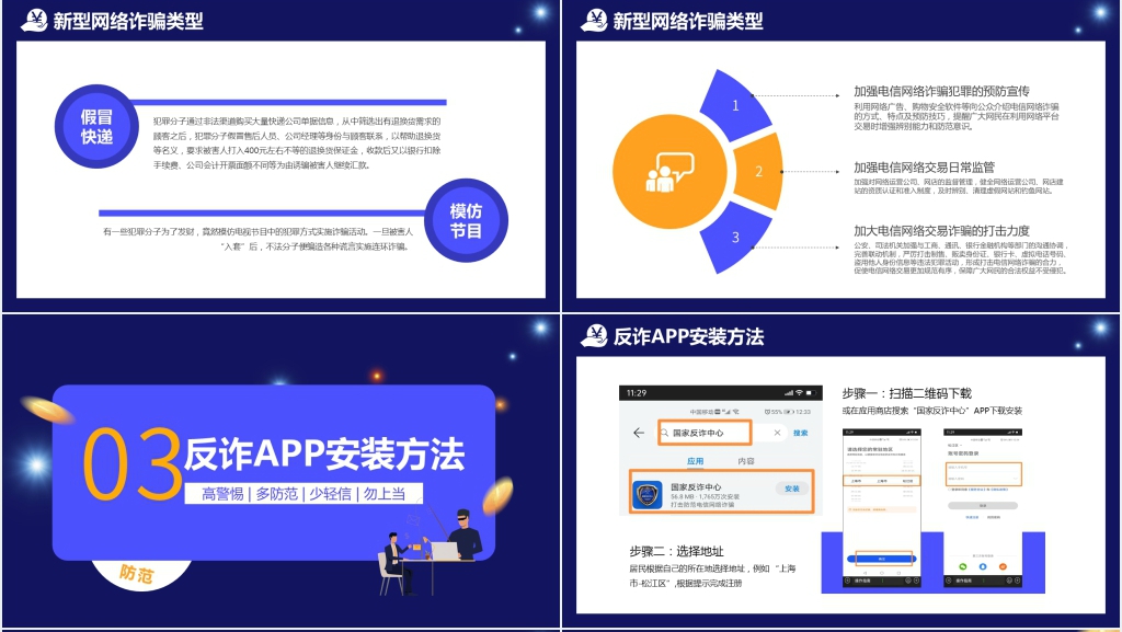 国家反诈中心注册安装流程PPT模板