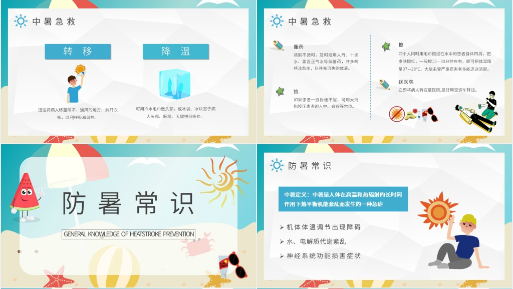 防中暑安全教育PPT模板 防中暑安全教育PPT模板