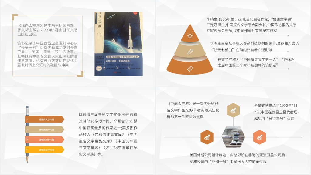飞向太空港读书笔记PPT模板