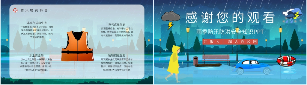 雨季防洪防汛安全小知识PPT模板 雨季防洪防汛安全小知识PPT模板