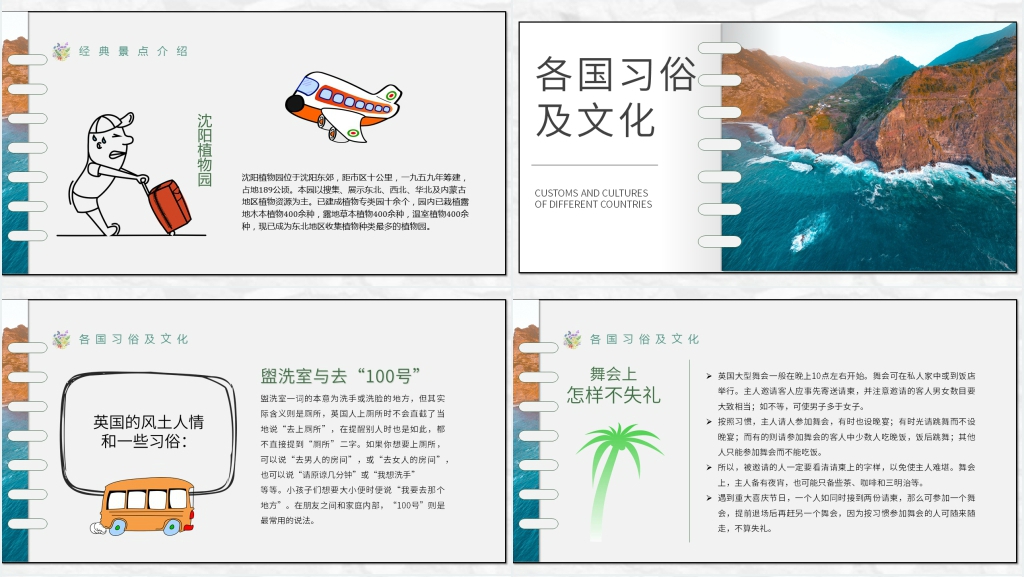 暑假旅游攻略介绍PPT模板 暑假旅游攻略介绍PPT模板