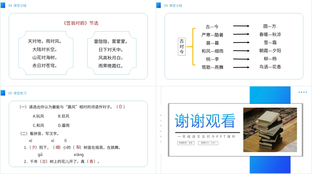 小学一年级语文下册《古对今》PPT课件 小学一年级语文下册《古对今》PPT课件
