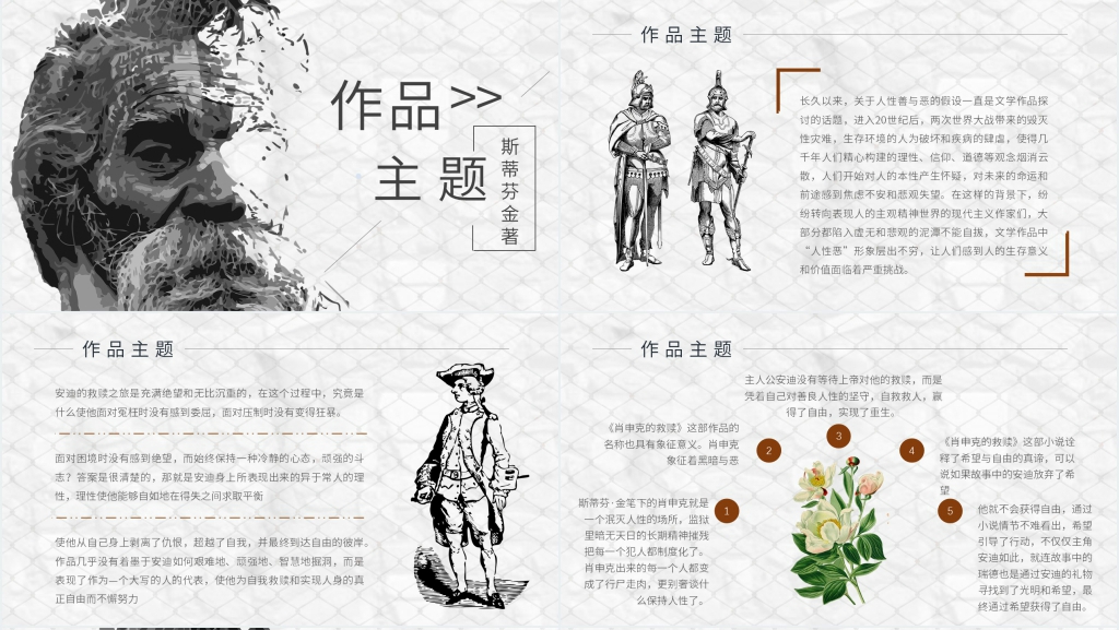 肖申克的救赎名著解读PPT模板 肖申克的救赎名著解读PPT模板