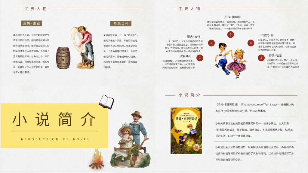 汤姆索亚历险记读后感PPT模板 汤姆索亚历险记读后感PPT模板