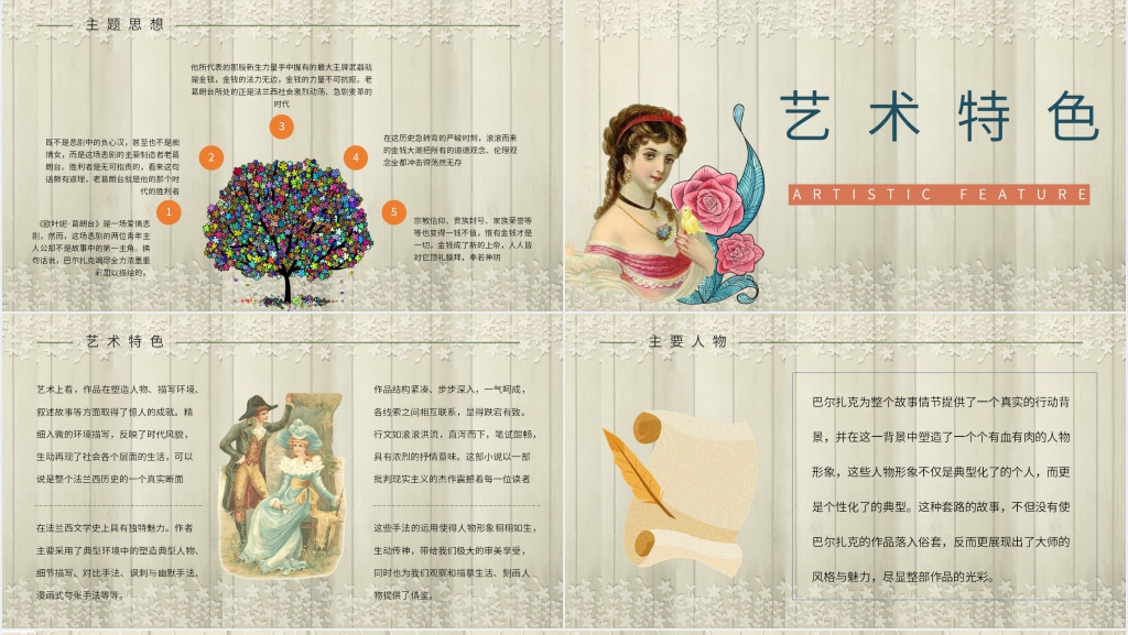 欧也妮葛朗台解读PPT模板 欧也妮葛朗台解读PPT模板