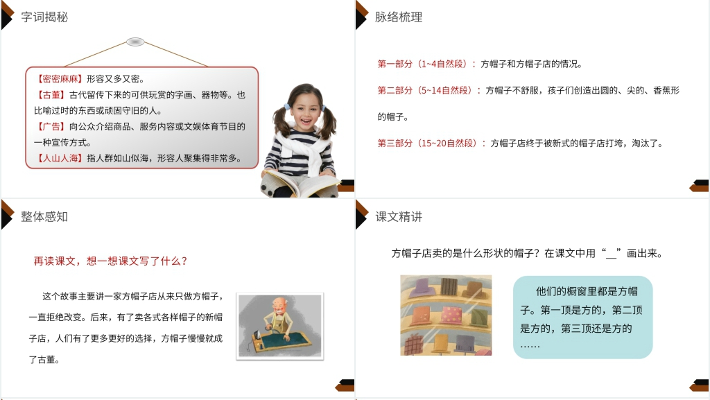 小学三年级语文下册第八单元《方帽子店》PPT课件 小学三年级语文下册第八单元《方帽子店》PPT课件