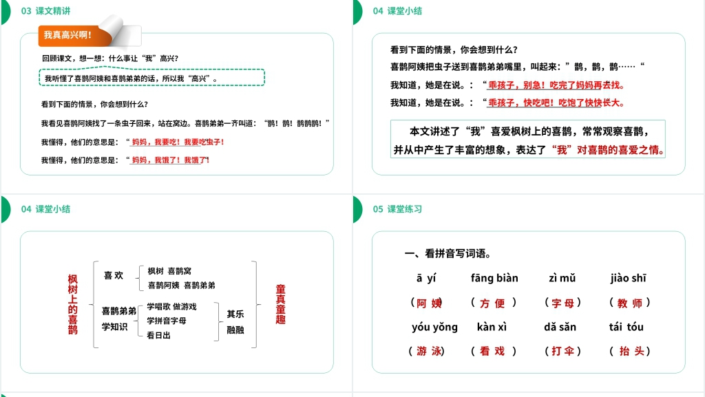 小学二年级语文下册《枫树上的喜鹊》教学PPT课件 小学二年级语文下册《枫树上的喜鹊》教学PPT课件