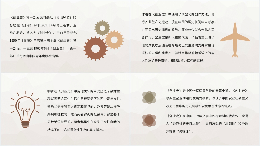 创业史读书笔记心得PPT模板 创业史读书笔记心得PPT模板