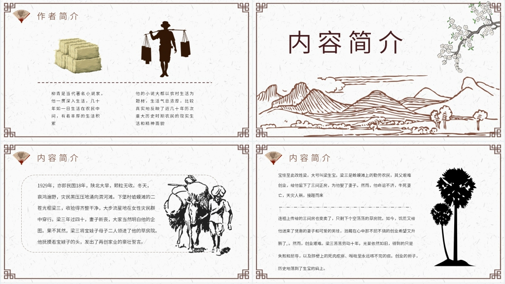 柳青创业史内容PPT模板 柳青创业史内容PPT模板