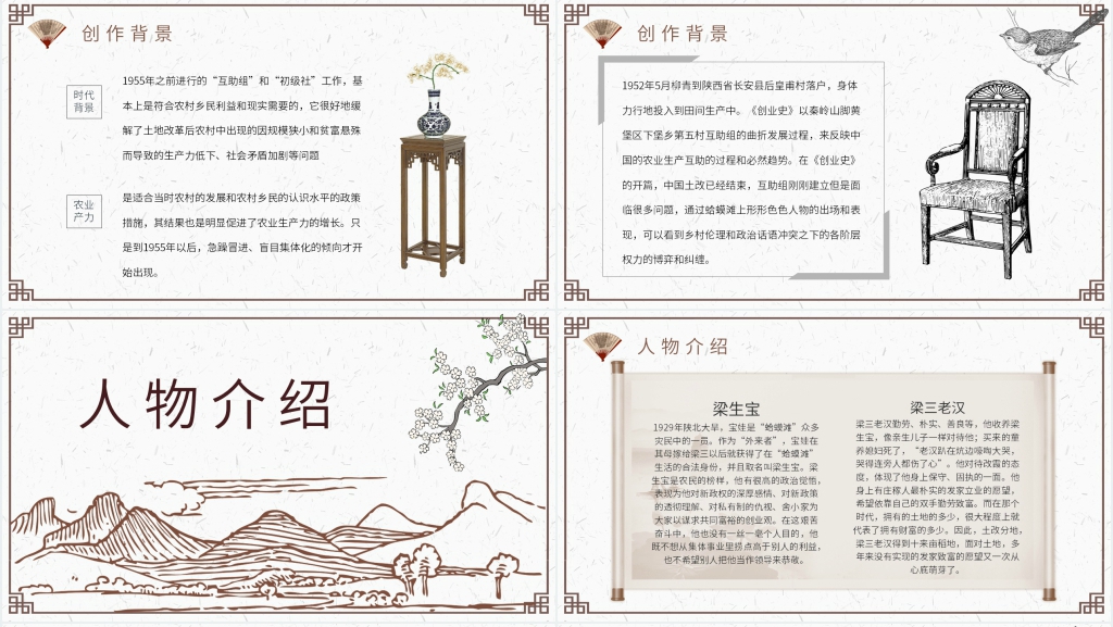 柳青创业史内容PPT模板 柳青创业史内容PPT模板