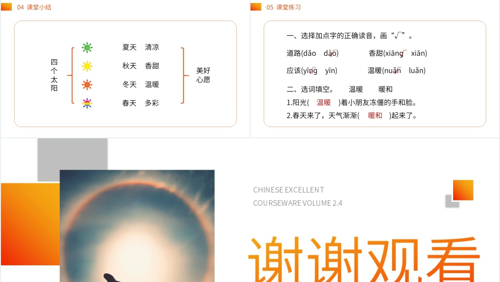 小学语文一年级下册《四个太阳》课文PPT课件 小学语文一年级下册《四个太阳》课文PPT课件