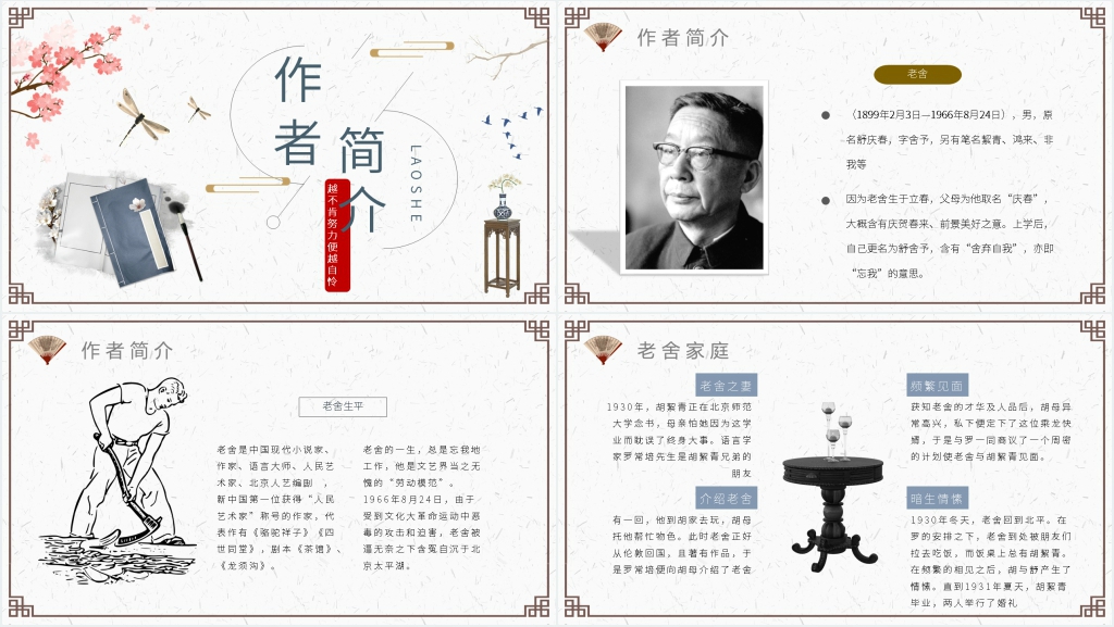 书籍骆驼祥子PPT模板 书籍骆驼祥子PPT模板