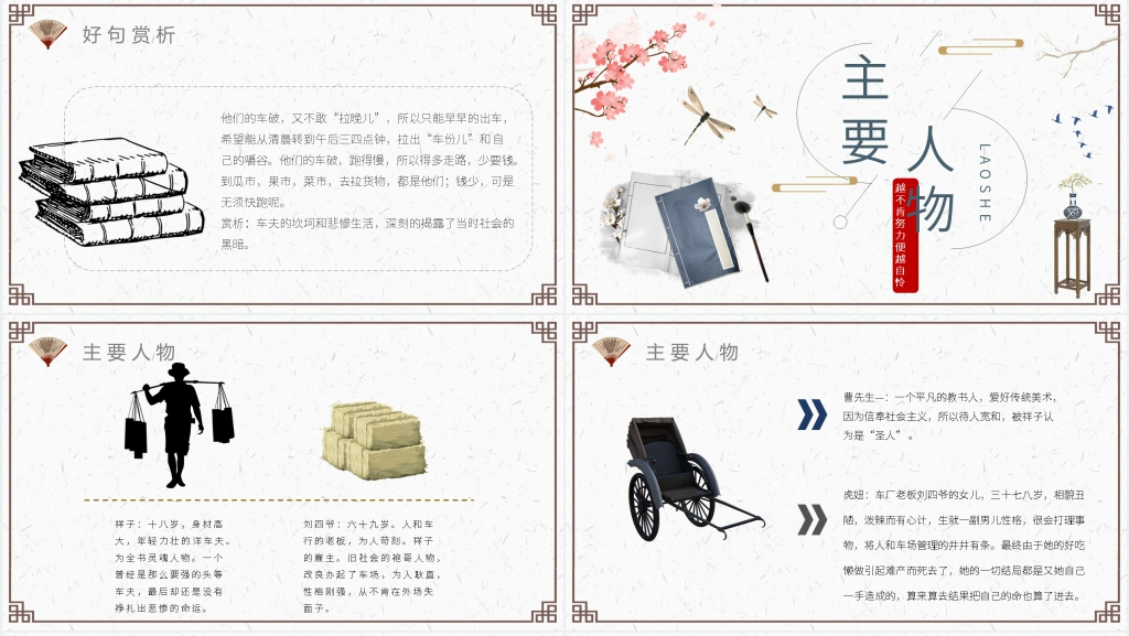 书籍骆驼祥子PPT模板 书籍骆驼祥子PPT模板